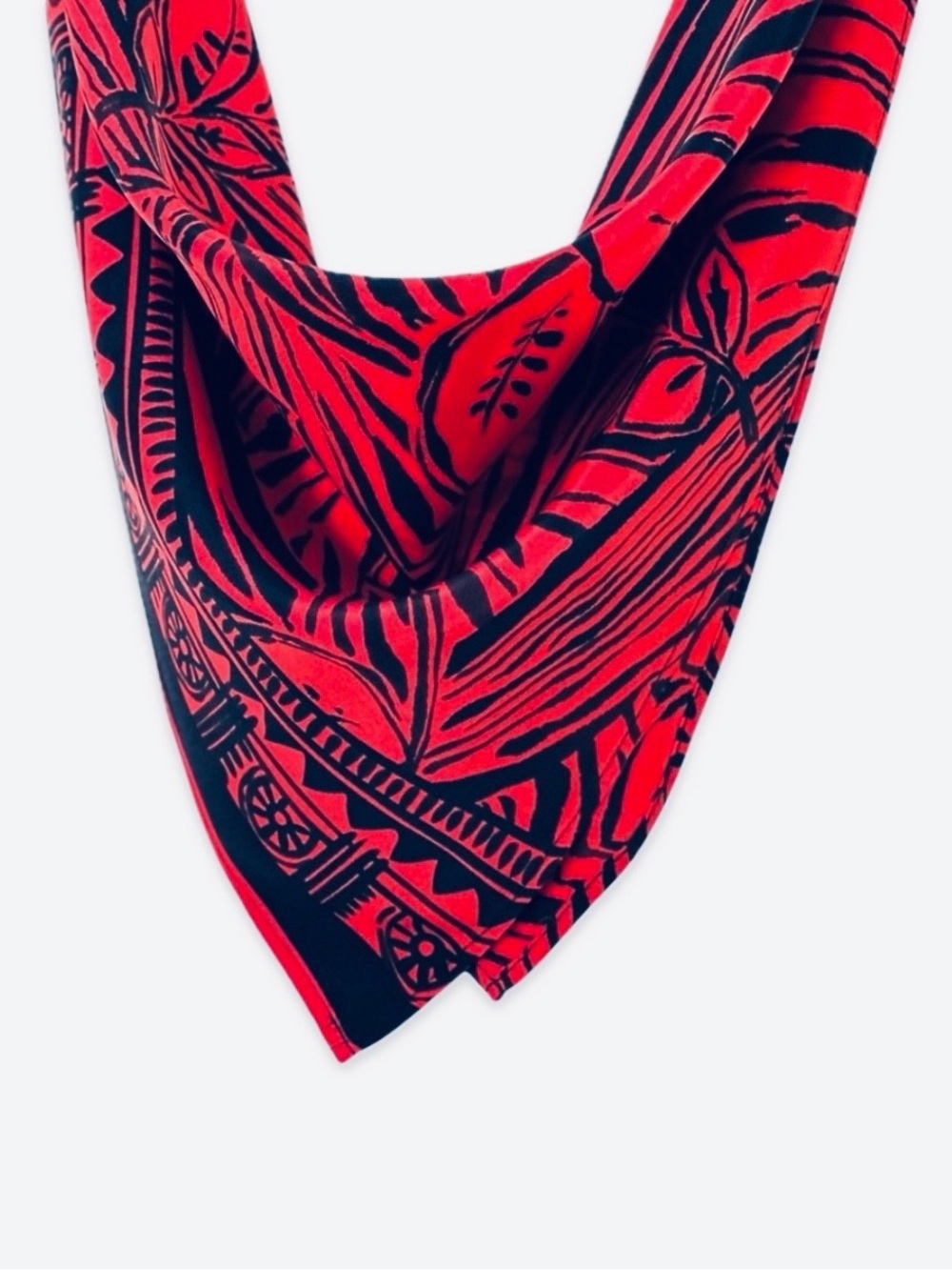 NWT SILKLETTE Impassioned Borderline 100% Fine Silk Kerchief Scarf RED/BLACK